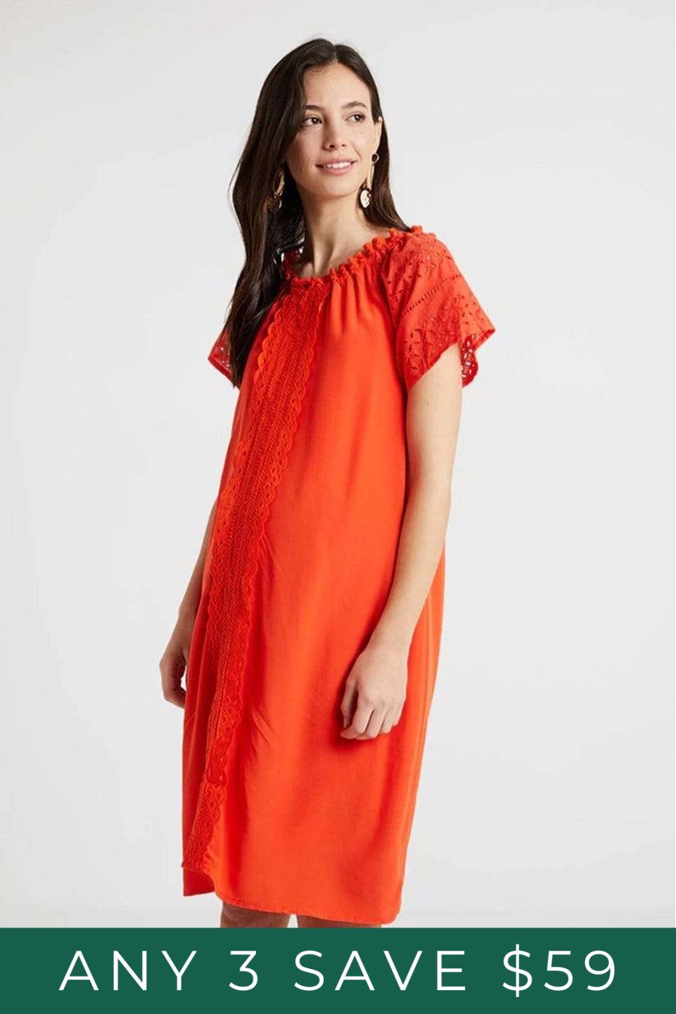 BOVE's Eliana Nursing Dress Tangerine Dresses