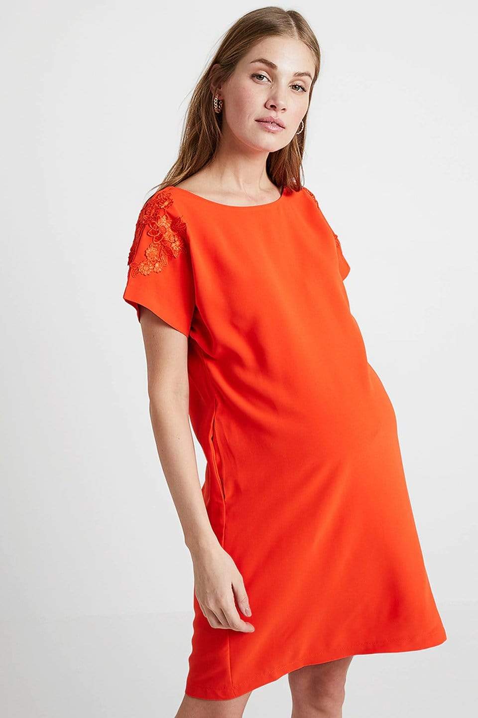 Spring Maternity's Dollie Maternity Dress Tangerine Dresses