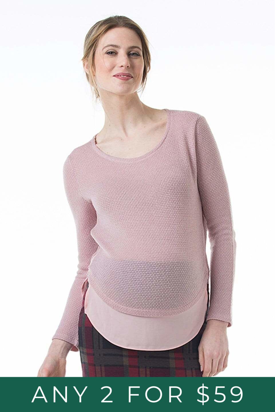 Cody Side Zipper Nursing Top Pink Maternity Tops Maternity Wear Tops Spring Maternity