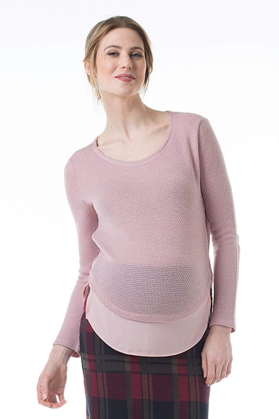 Cody Side Zipper Nursing Top Pink Maternity Tops Maternity Wear Tops Spring Maternity