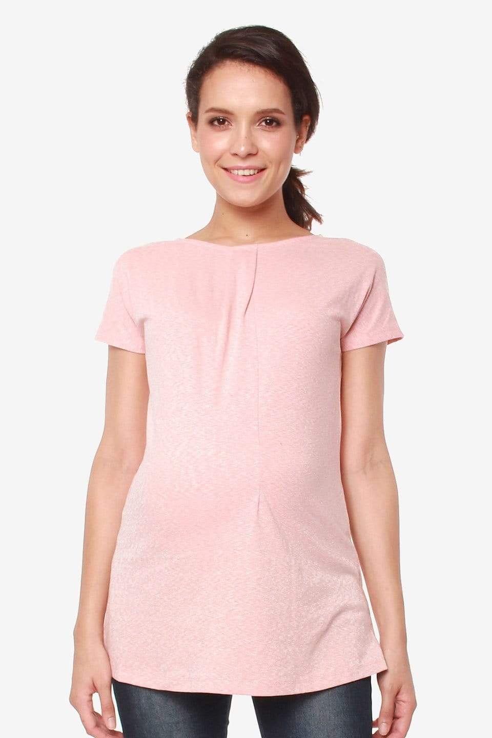 Short Sleeves Briana Pink Nursing Top Maternity Tops Maternity Wear Tops Spring Maternity