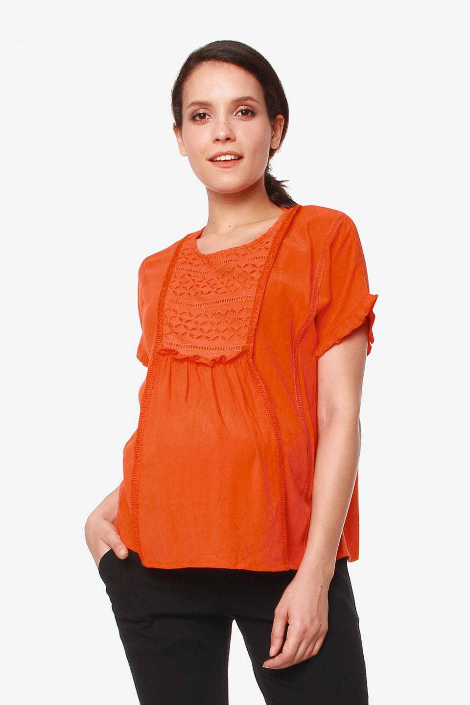 Eila Nursing Top Tangerine Maternity Tops Maternity Wear Tops BOVE