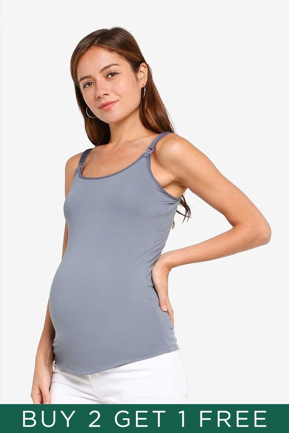 Meghan Nursing Top Camisole Grey Maternity Intimates Maternity Wear Nursing & Maternity Camisole Spring Maternity