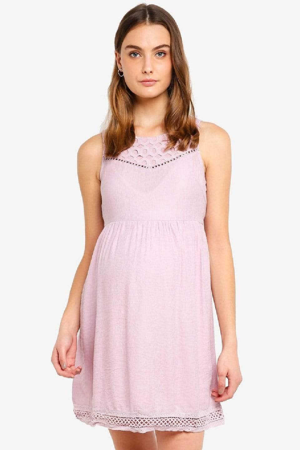 BOVE's Sleeveless Charee Sweet Heart Nursing Dress Pink Dresses