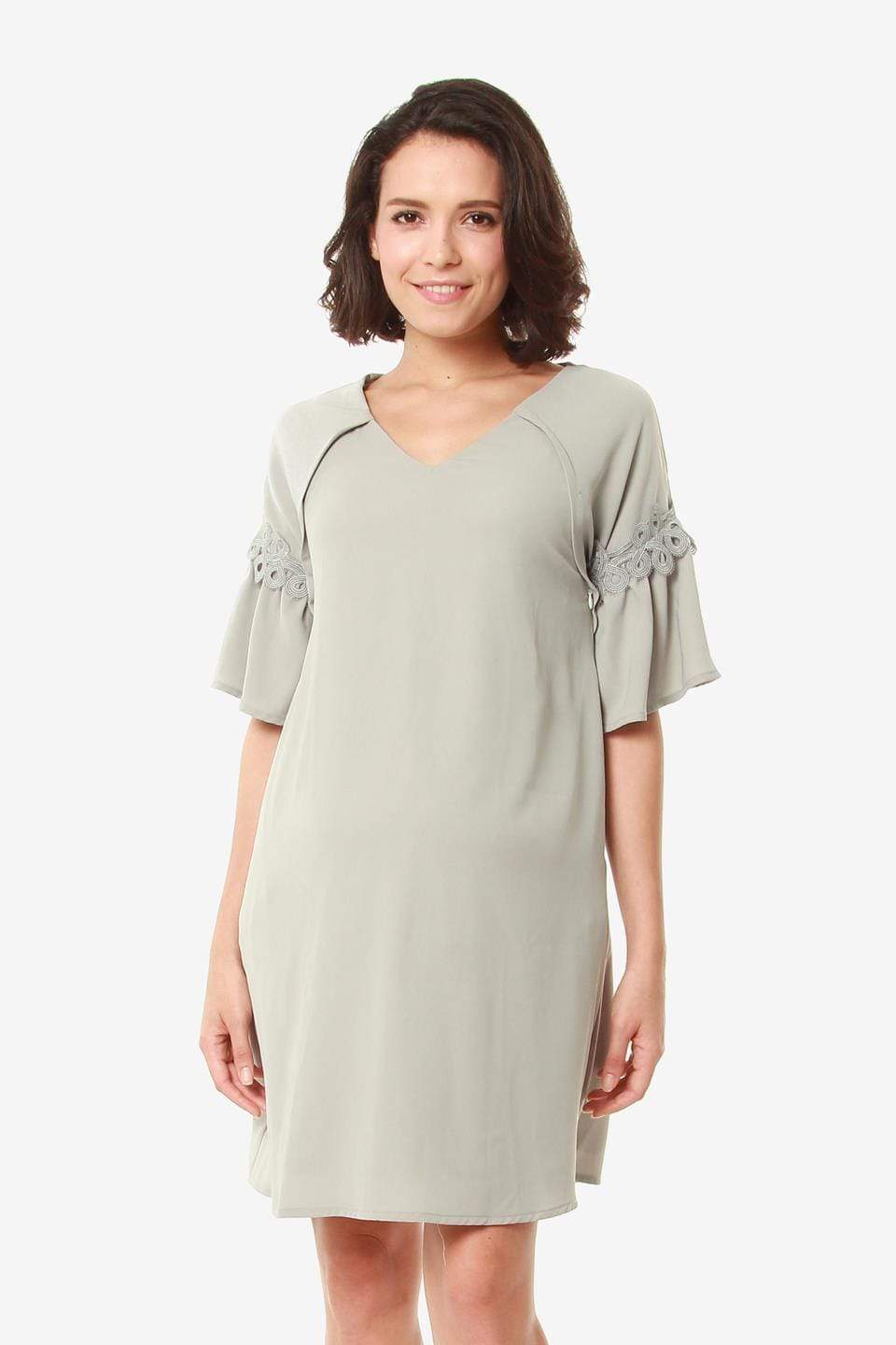 Spring Maternity's Evalyn Nursing Dress Grey Dresses