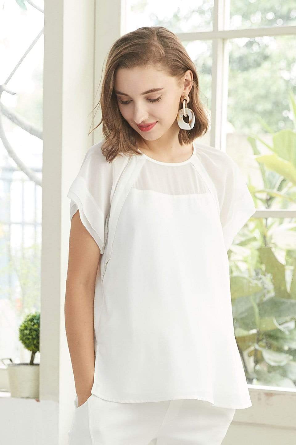 Debs Short Sleeve Nursing Top White Maternity Tops Maternity Wear Tops Spring Maternity